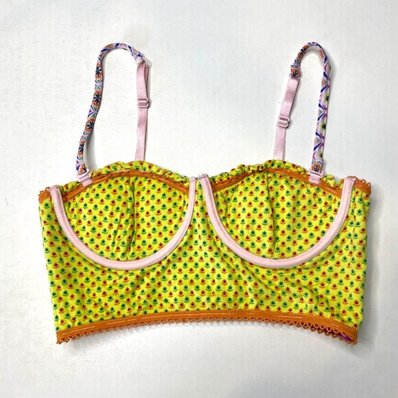 Anthropologie Colorful Pinkerton Bra Removeable Straps Pattern Underwire Sz 34B - Picture 7 of 9